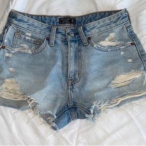 light wash abercrombie and fitch jean shorts